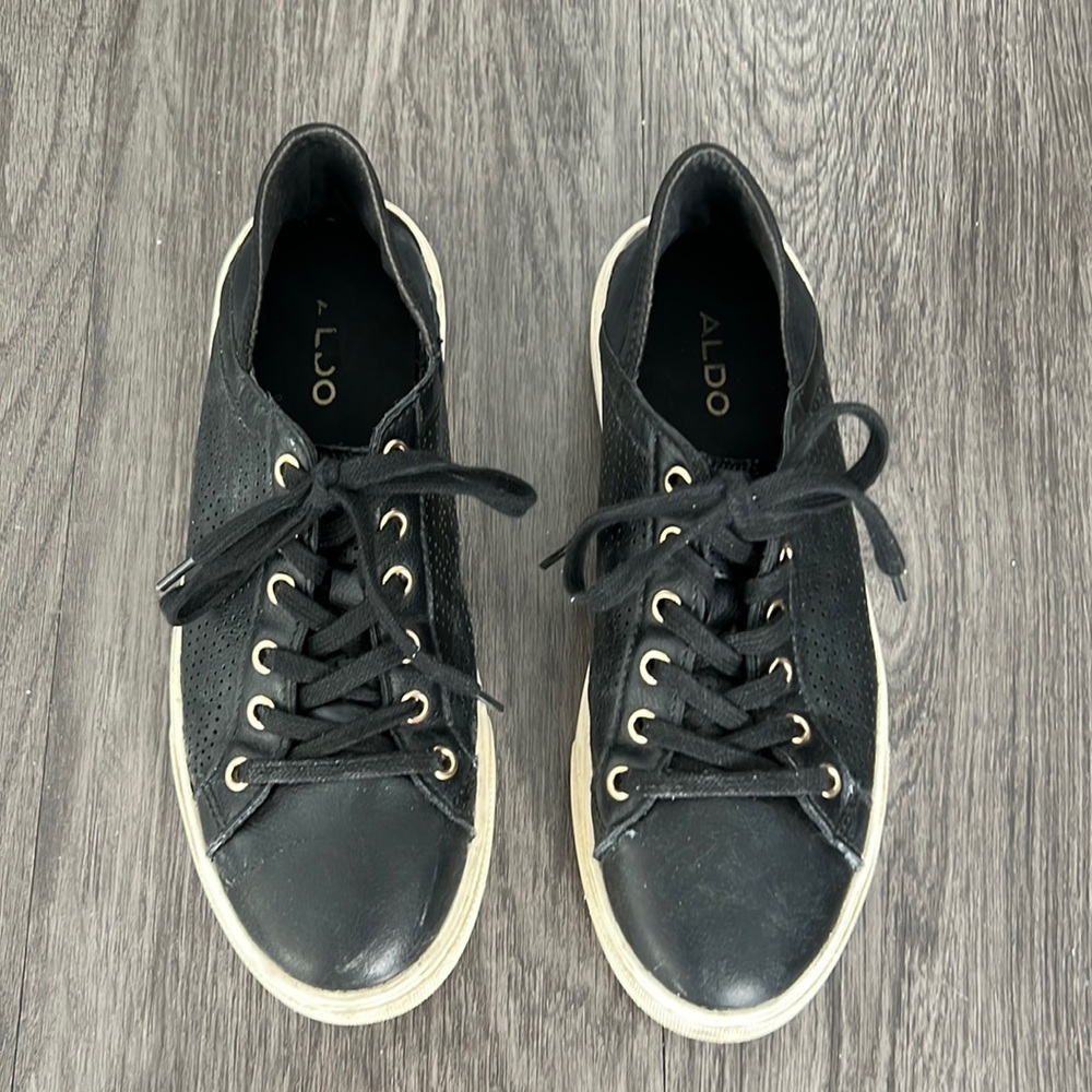 Black Leather Sneakers